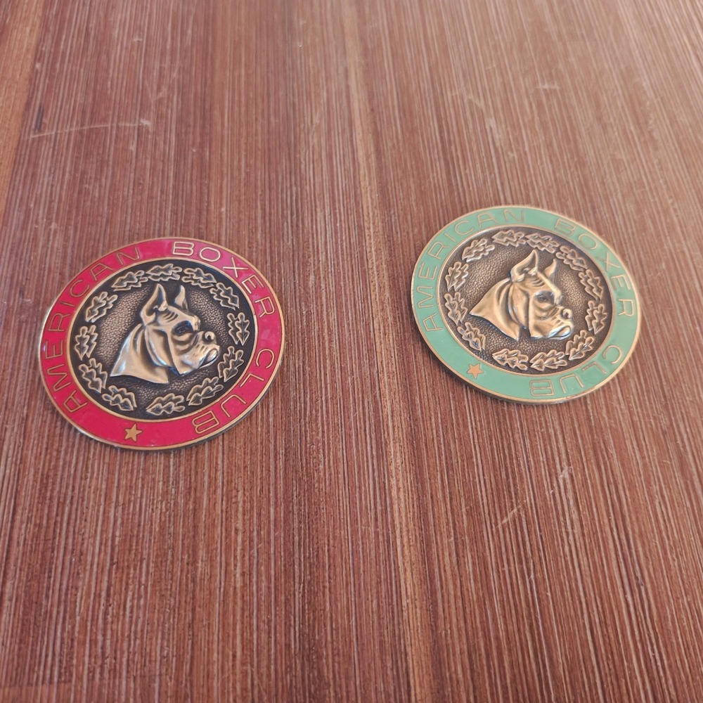 Set of‎ 2 Official American Boxer Association Coins red and green ZB1